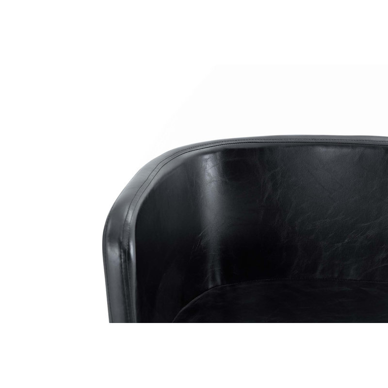 Ensemble de table de salle à manger 9 pièces rectangulaire, plateau fixe en faux marbre et grain de bois blanc, Noir