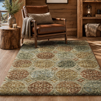 Tapis Dream Shag ADS738 à cercles, lavable à la machine de qualité supérieure