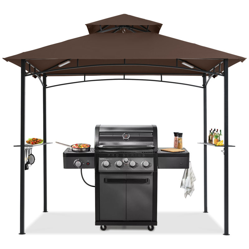 MASTERCANOPY 8 ft. L 5 ft. D Steel garden pavilion, Brun