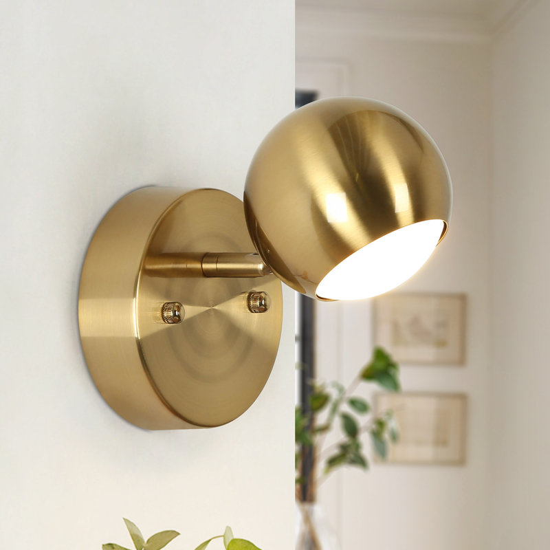 Bhagwan 1 - Light LED Dimmable Gold Armed Sconce