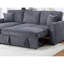 Ensemble de canapé convertible modulaire convertible en velours côtelé gris foncé