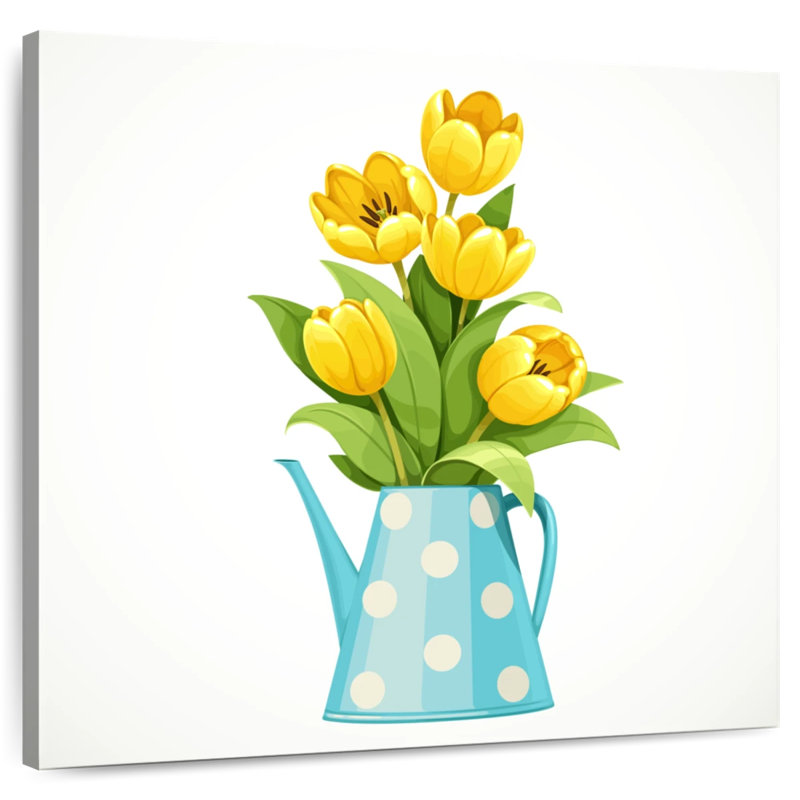 Tulips In Watering Can, 36" H x 36" W
