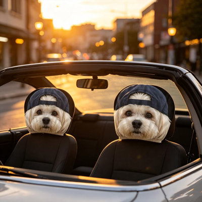 Polyester pillowcase Printed Car Headrest Covers Stylish Automotive Head Pillow Protector CasesSoft Breathable Decorative Headrest Cushion Covers For Car Interior