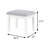 47.4" W Glam Vanity Set, White/Gray