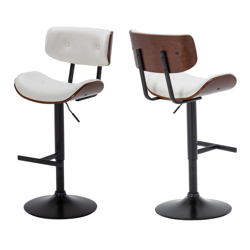 Tabouret pivotant à hauteur réglable Lakitia, Blanc