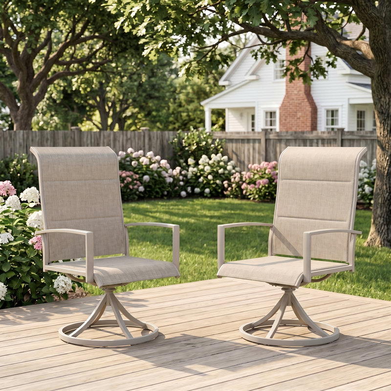 Chaise de patio rembourrée 360 °, Beige