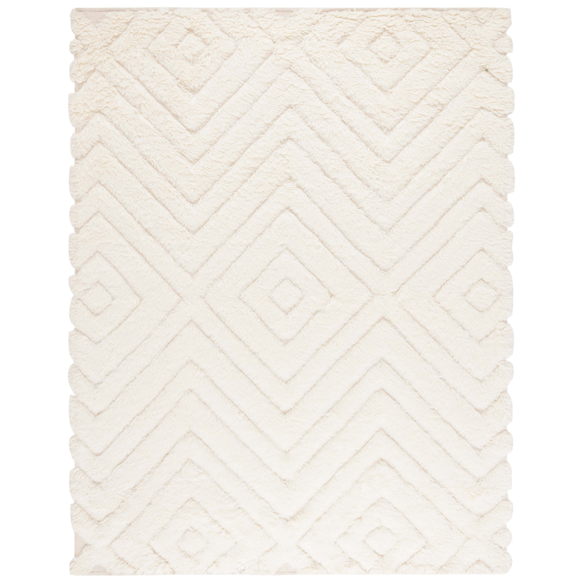 Dabria Handmade Wool Ivory Rug, Rectangle 8' x 10'