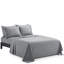 Marina Decoration Home Bedding Bedroom essentials Bedsheet Ultra Soft Silky Deep Pocket Solid Cooling Rayon from Bamboo All Season Pleated 4 Pieces Sheet Set with 2 Pillowcases, Grey Colour Twin/Single Size-1677134307-1677134305