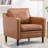 Jannae 32 Inch Vegan Leather Upholstered Square Arm Accent Chair-1583529222