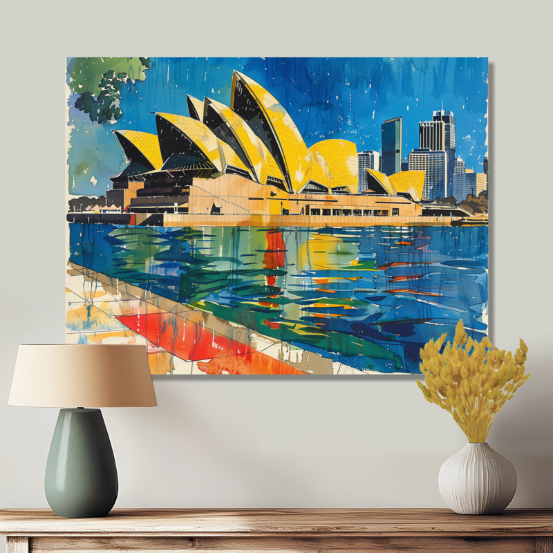 Fustré - Australie, art mural salon, Toile tendue, H 16 po x l 32 po x P 1 po