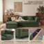 Ensemble de 2 chaises d'appoint surdimensionnées avec accoudoirs légèrement ajustés et coussins moelleux, vert foncé