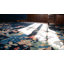 Blue Antique Artistic Art Deco Chinese Crane Pattern Area Rug
