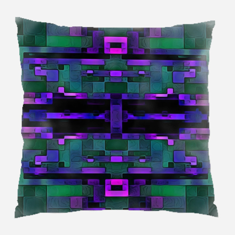 Abstract Geometric Microsuede Reversible Throw Pillow