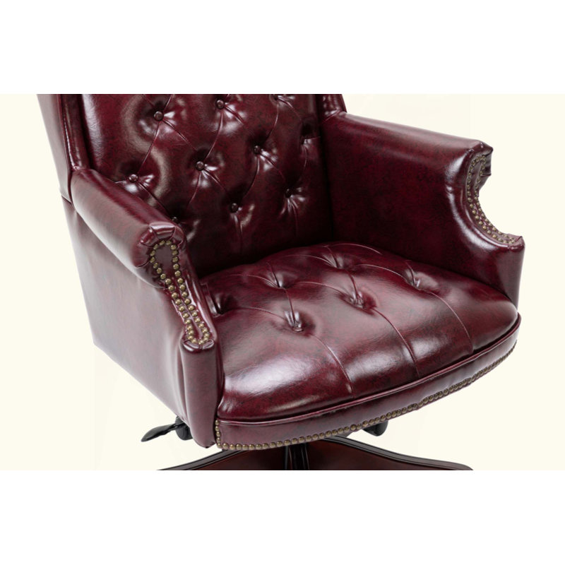 Fauteuil de bureau de direction confortable - Design ergonomique - Siège et dossier rembourrés épais - Fauteuil de bureau en cuir PU avec roulettes à glissement en douceur