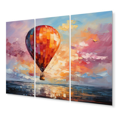 Ensemble de 3 décorations murales colorées Airballoon Views I