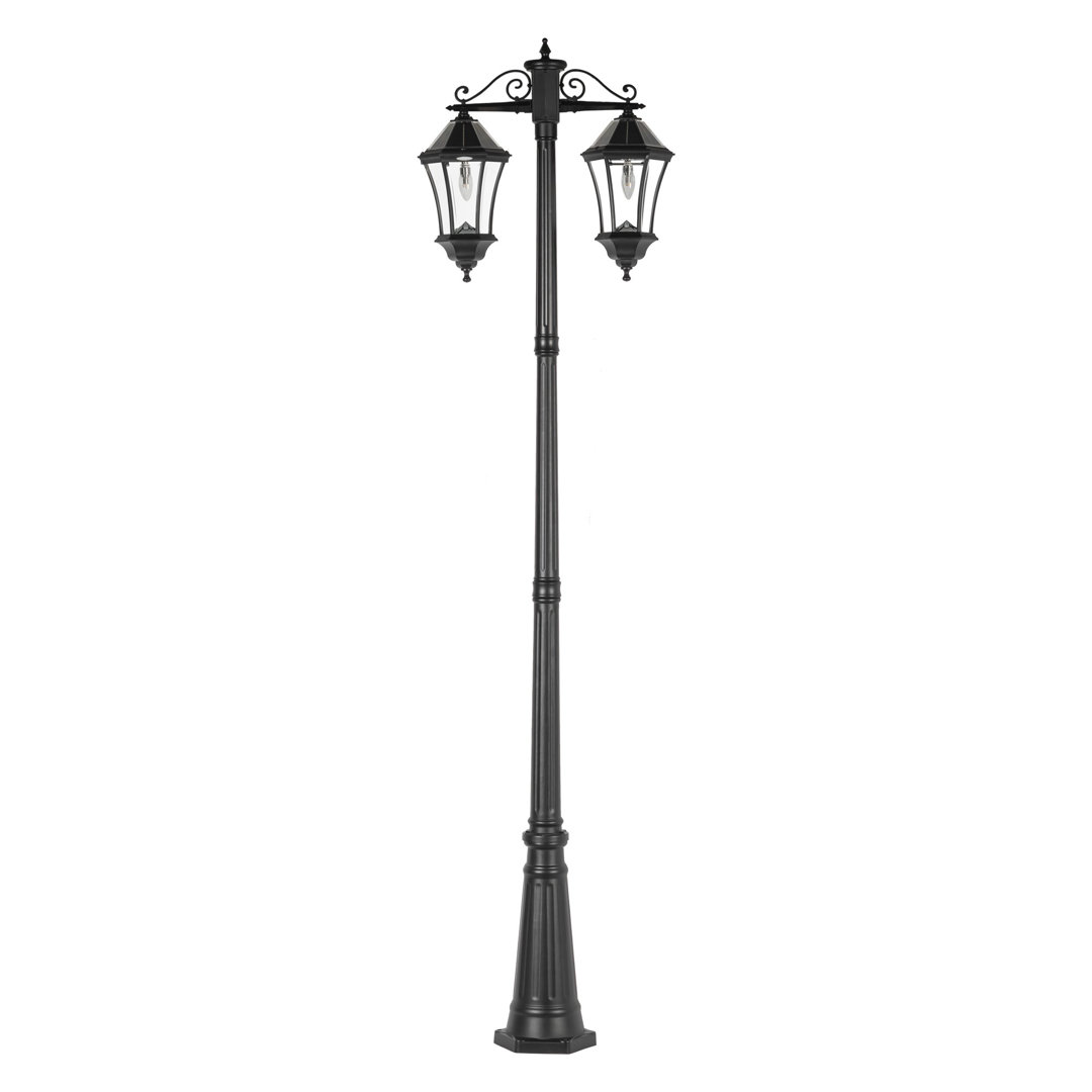 Victorian Black 2-Light 99.75" H Solar Powered Aluminum Lamp Post (Full) Gama Sonic