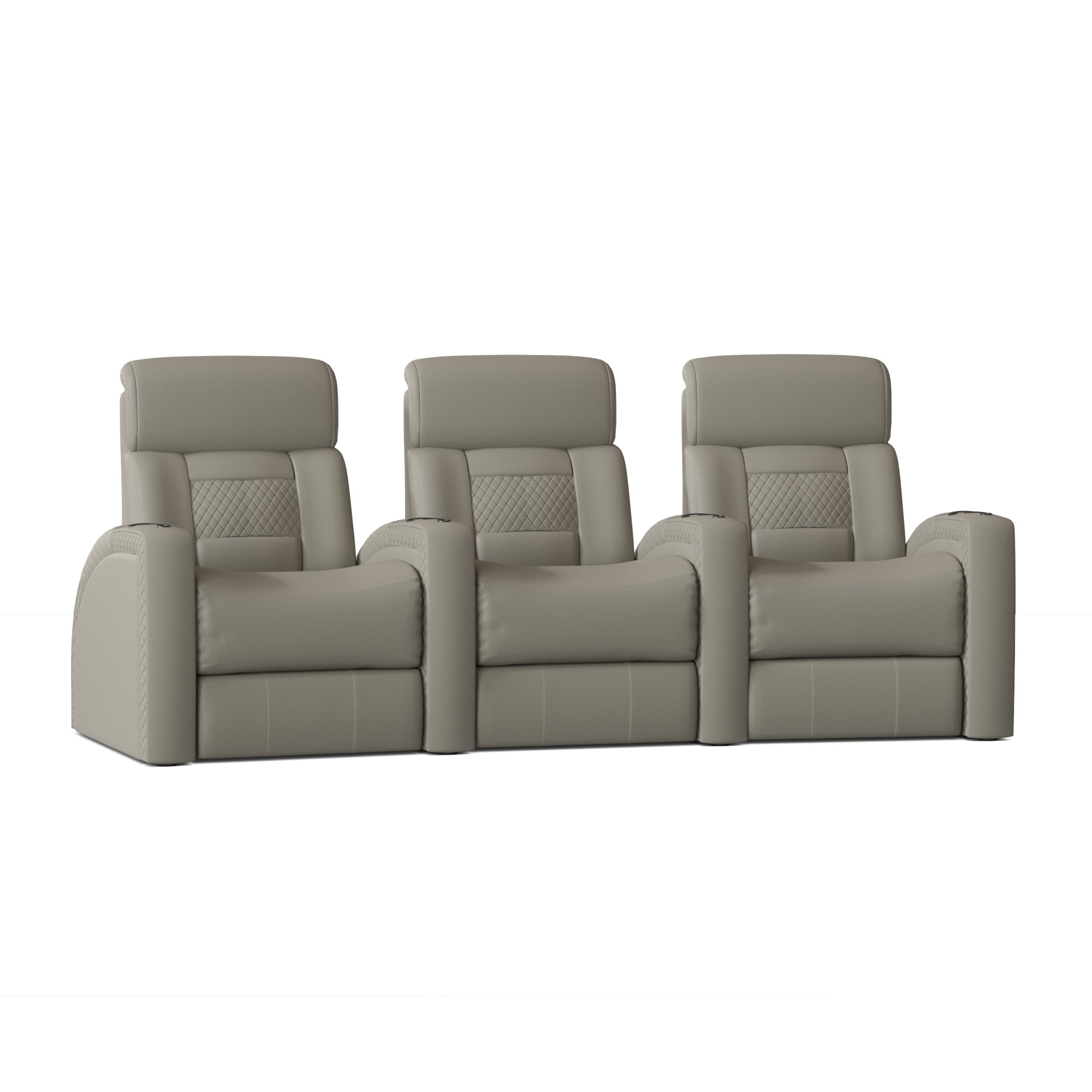 Latitude Run® Diamond Stitch Upholstered Power Reclining Home Theater ...