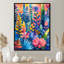 «Blue Pink Palms Desert Paradise III», impression d'art mural palmiers et palmiers-427099571-427099573