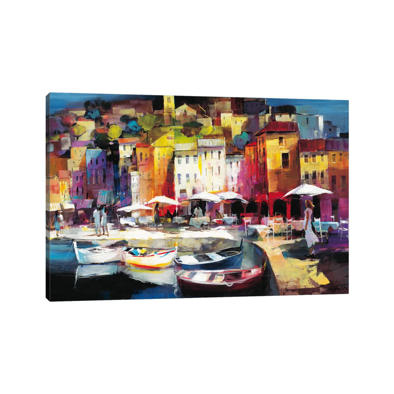 Seaport Town II by Willem Haenraets - Wrapped Canvas Painting, 20.32 cm H x 30.48 cm W