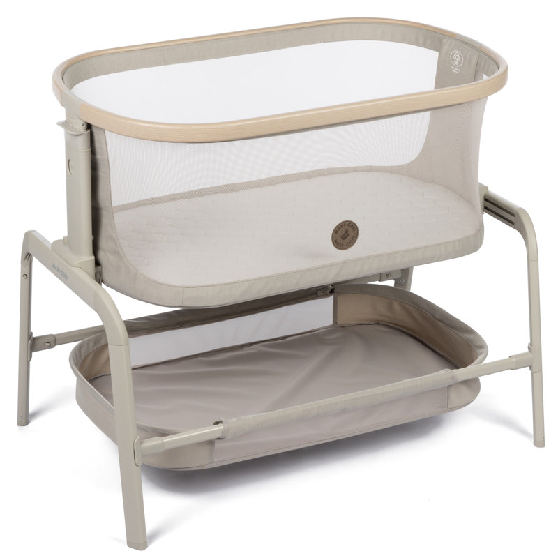 Iora Bedside Crib with Mattress, Beige