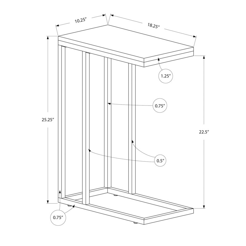 End Table, Side Table, Metal Frame Accent Table For Living Room, Indoor End Table For Living Space