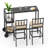 2-Person Outdoor Dining Set with Shelves and Cushions