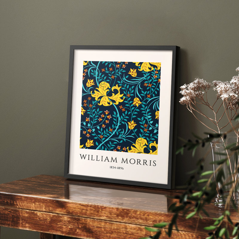 William Morris, reproduction encadrée CXLIX, Noir, H 14 po x l 11 po