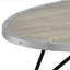 Table basse ovale en chêne gris patiné et noir