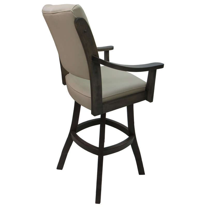 Tabouret de comptoir pivotant Irminger, Gris hiver, Beige Océan, Très grand (siège d'une hauteur de 34 po)