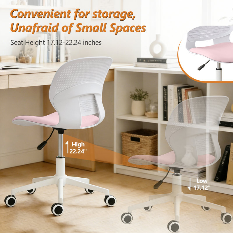 Canora Grey Office Chair, Pink White