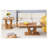 Modern Minimalist Wood-Tone MDF Coffee Table Set (Square + Rectangular)Wood colour