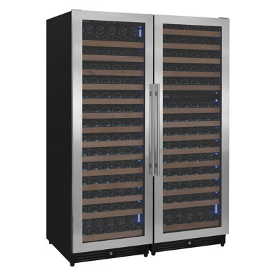 Allavino Reserva Series 317 Bottle 71" Tall Three Zone Stainless Steel Side-by-Side Wine Refrigerator — FIN-0018658 | Fridge.com