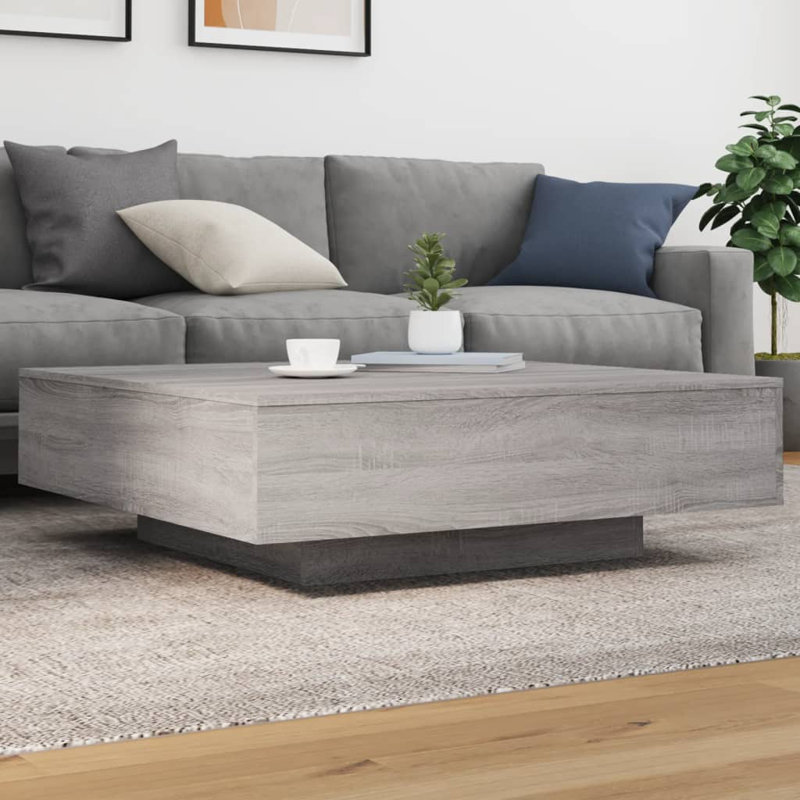 Table basse d'appoint pour salon vidaXL, H 12,2 po x L 39,37 po x l 39,37 po, Gris Sonoma