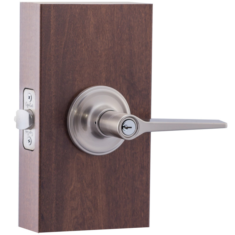 Levier de porte clé moderne mid-century Residential, Acier inoxydable satiné