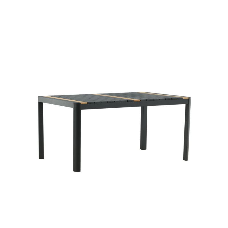 Flennory Rectangular Teak Outdoor Dining Table , 200cm cm W 100cm cm D, Black