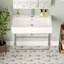 Ceramic White Rectangular Single Faucet Hole 32 in Console Bathroom Sink with Overflow-104737976