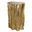 Tabouret de tronc d'arbre doré unique, table d'appoint vieillie or vieilli