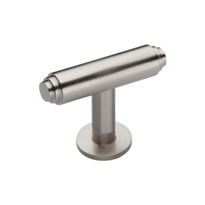 Heritage Brass Cabinet Knob Stepped T-Bar Design with Rose 45mm