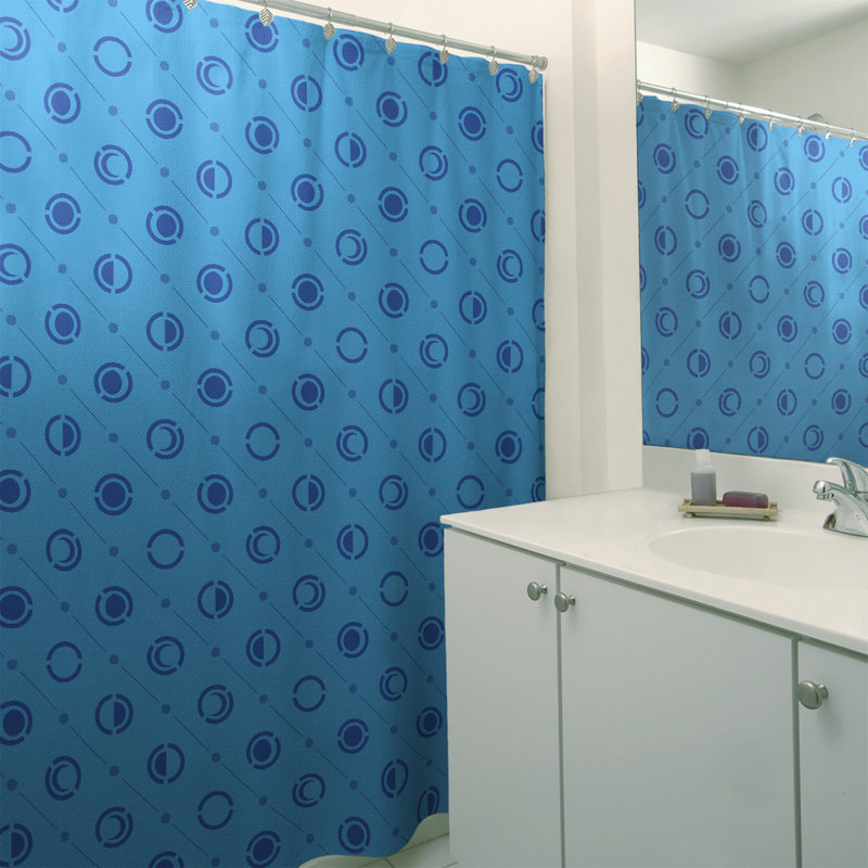 Noira Gothard Classic Moon Phases Single Shower Curtain, Teal/Navy Blue