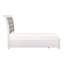 Grand lit plateforme antique blanc et gris avec tête de lit boîte de rangement bicolore