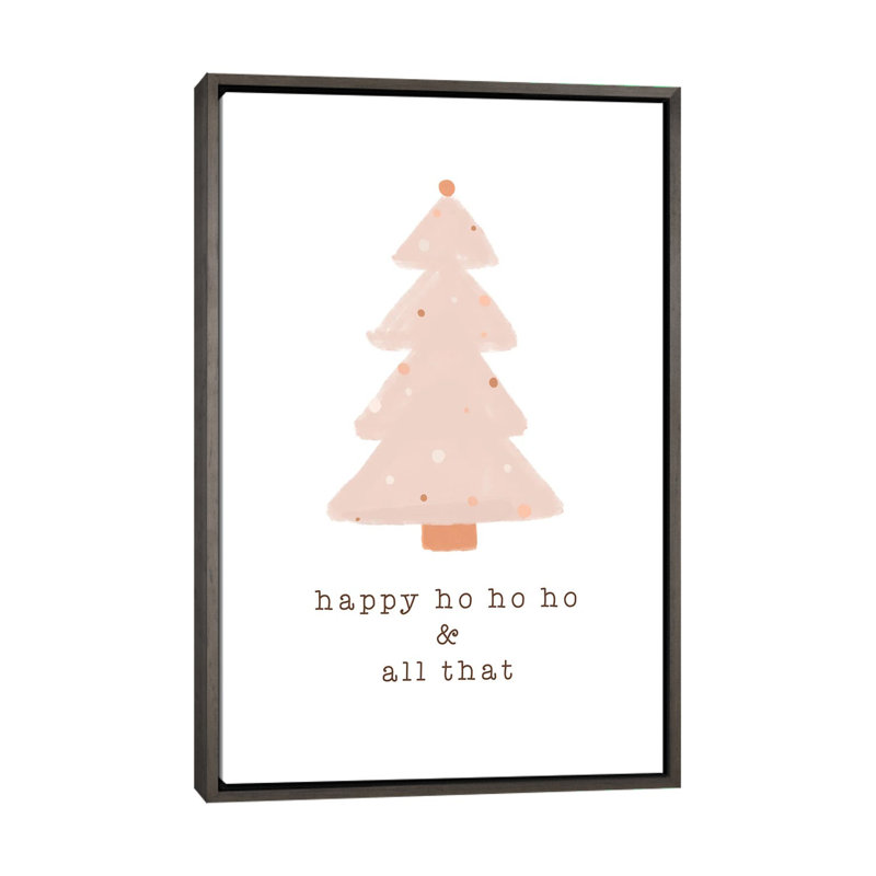 « Happy Ho Ho Ho » par Orara studio, reproduction d’art, H 26 po x l 18 po x 1,5 po, Cadre en bois rustique foncé