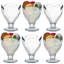 Set of 6 270ml Clear Glass Ice Cream Sundae Dessert Bowl Glasses Footed Cups
