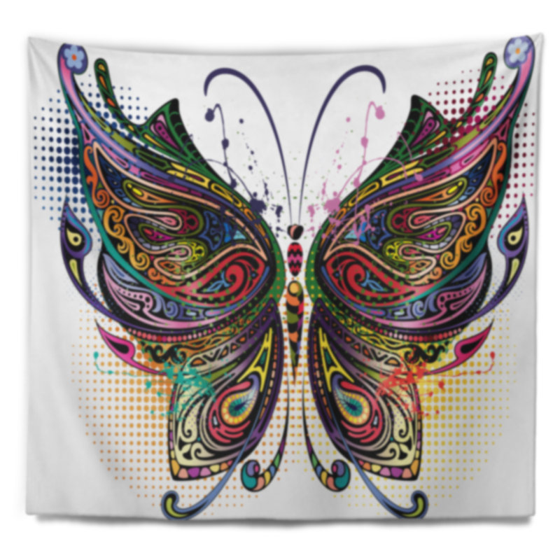 Tapisserie de papillon panachée abstraite, H 50 po x l 60 po