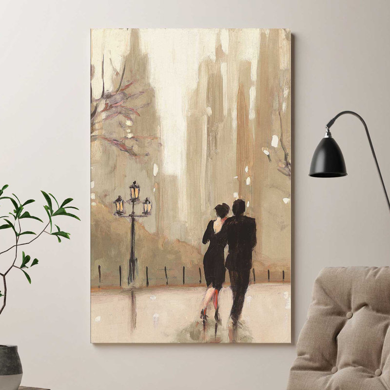«An Evening out Neutral II», reproduction de peinture à l'acrylique sur toile, H 30 po x l 18 po x P 1 po, Toile tendue