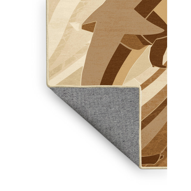 Tapis art déco lavable à la machine Oryn Plesiosaurus, 3 X 5