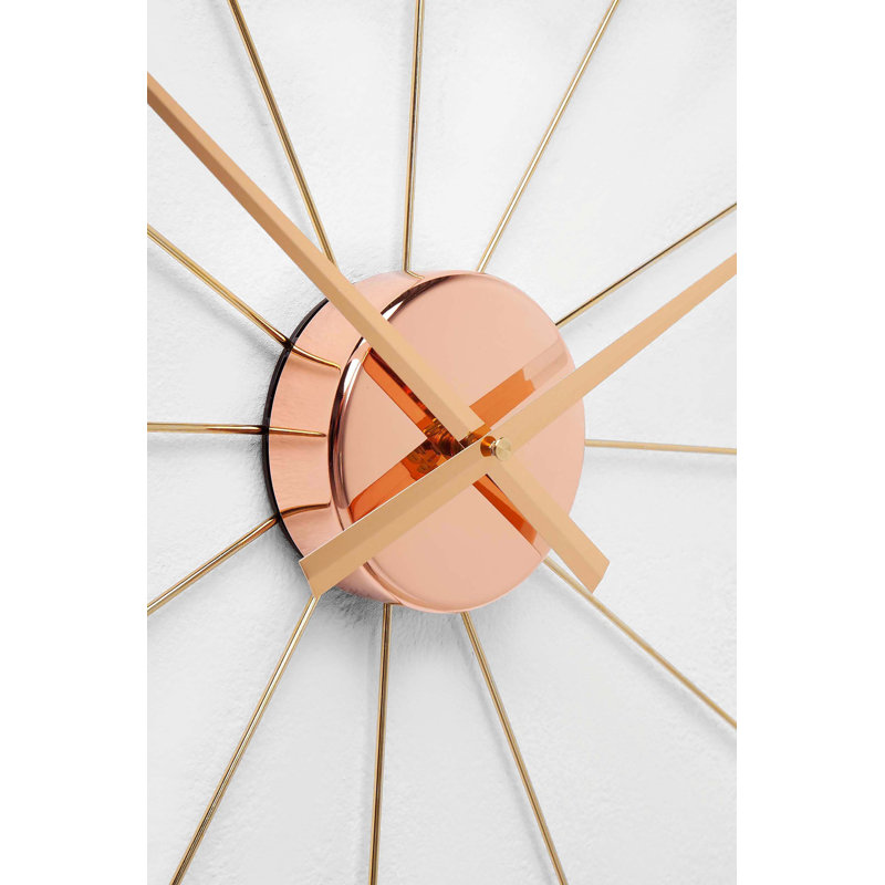 Metal Wall Clock, Pink Gold