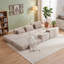Ensemble de canapé modulaire rembourré de canapé de salon modulaire en L de 100 po avec 5 coussins, canapé-lit modulaire pour salon, appartement, chambre à coucher, chameau-129160023