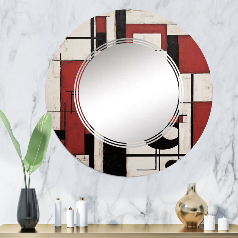Kapalua - Miroir mural moderne rond, 32 po x 32 po