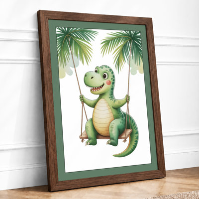 Dino On The Swing Tropical - Print