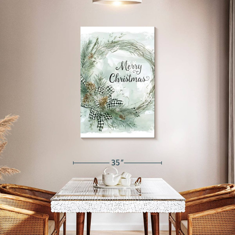 Couronne de pin Lelend Merry Christmas, H 45 po x l 30 po